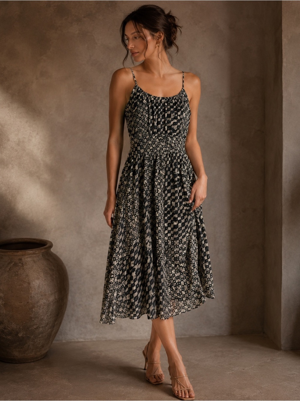 Banana Republic Lined Flowy Dress Sz 8